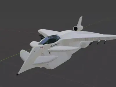 Imaginary fighter jet Nac-Tech Alliance Mobius 3-C Scalpel Free 3D model