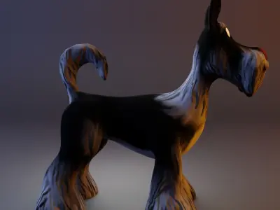 Stylized dog Low-poly 3D model