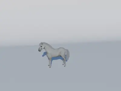 White Horse Low-poly 3D model