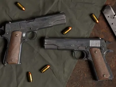 1911 AAA  pistol Low-poly 3D model