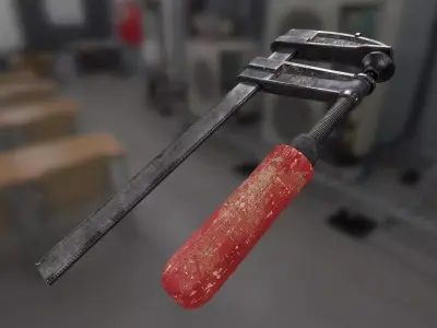Clamp wrench Low-poly 3D model