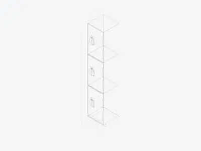 Locker - Resin - Locka - Classic - Triple Tier Low-poly 3D model