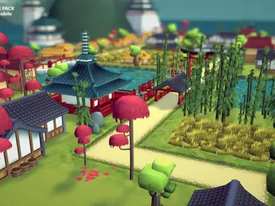 VIASS Village Pack Low-poly 3D model