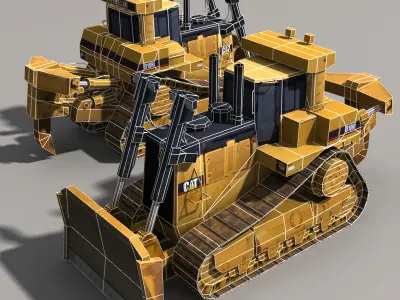 Bulldozer 20217 Low-poly 3D model