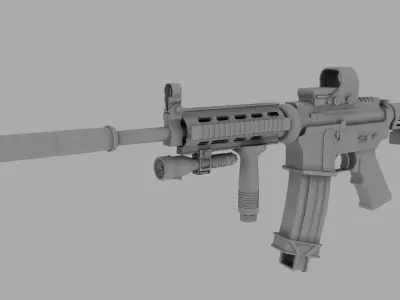 Fusil Low-poly 3D model