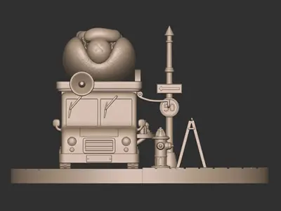 Food Truck Diorama Figure 3D print model