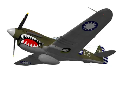 Curtiss P-40N5 Warhawk 3D model