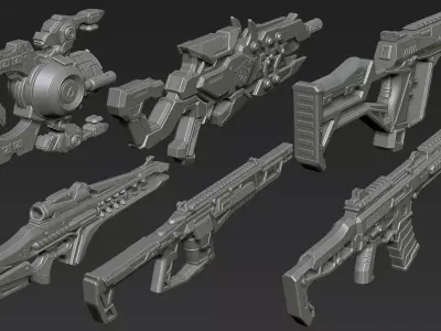 3D Printable Sci-Fi Weapon Part 8 3D model