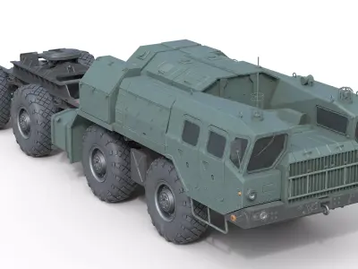 MAZ 74106 Semi Trailer  Low-poly 3D model