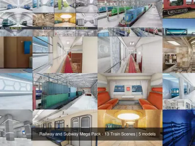 Railway and Subway Mega Pack - 13 Train Scenes