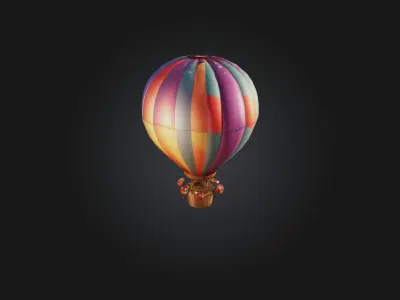 Cartoon Hot Air Balloon 3D model buy