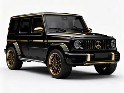 Luxury Gold and Black Off-Road Jeep 3D Model V03 Low-poly 3D model