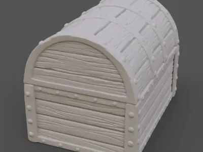 Chest wooden 3D model