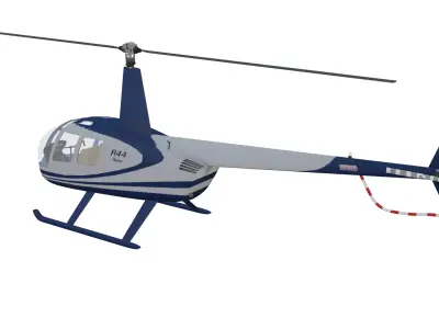 Helicopter Robinson R44 Low-poly 3D model