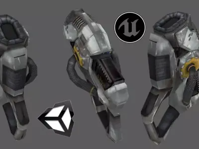 Sci Fi Pistol handgun low poly 3D model Low-poly 3D model