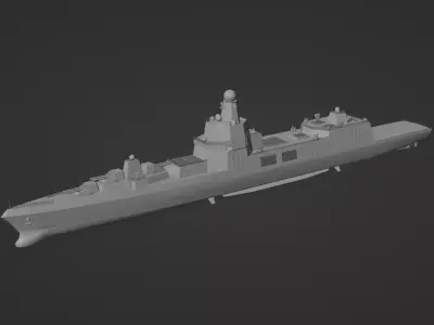 Chinese Fictional Modern Aegis Battleship Zhenyuan 3D model