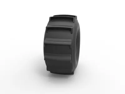 Dirt dragster rear tire 3 Scale 1 to 25 3D print model