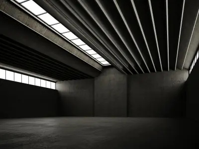 Low poly interior hangar 02 Low-poly 3D model