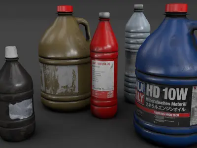 plastic bottles Low-poly 3D model purchase