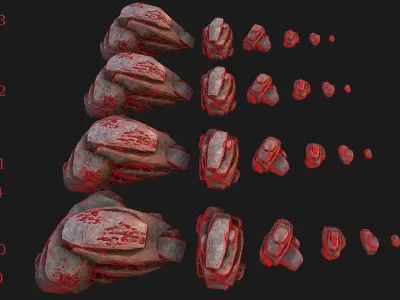 Gems Gemstone Minerals Magical Crystals Ore  Low-poly 3D model