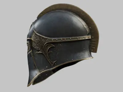 Fantasy Gothic Medieval Helm Armor Low-poly 3D model