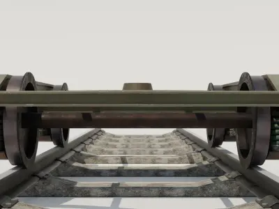 Train axis 3D model Low-poly 3D model