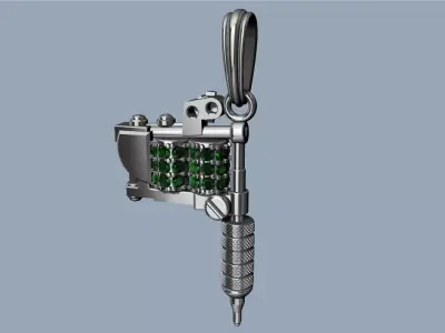 Tattoo Machine Pendant - Colgante Maquina de Tatuar 3D print model purchase