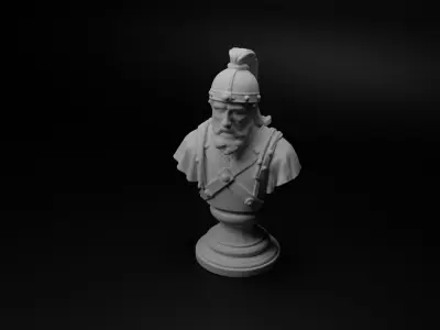 Medieval Catapult Operator Bust Chess 3D print model get