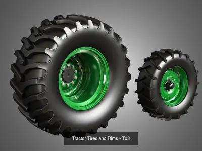 Tractor Tires T01 T02 T03 T04 T05 and T06 3D Model Pack purchase