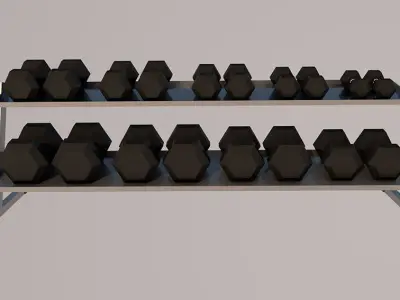 The dumbbell rack Low-poly 3D model