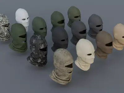 Balaclava Pack 4 Models Game Ready PBR Low-poly 3D model