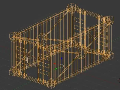 Shipping Container Hi-Tech Low-poly 3D model