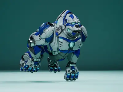 Sci-Fi Gorilla Low-poly 3D model