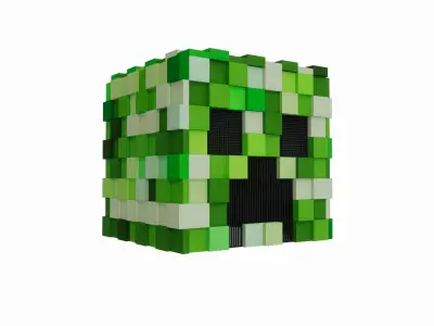 Wearable Minecraft Creeper Helmet 3D model