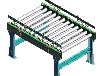 logistics industry roller conveyor line 3D model