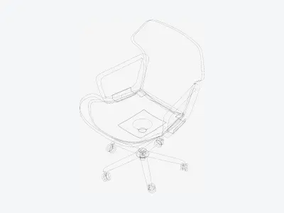 Chair - Office - Worksmart - Standard Back - Castors Low-poly 3D model