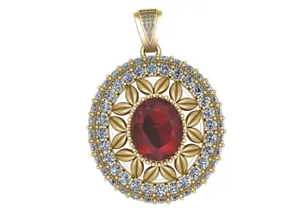 ANTIQUE OPAL PENDANT 3D PRINTABLE MODEL 3D print model