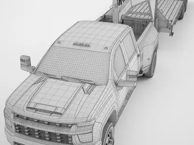  Pickup Truck Generic Gooseneck Trailer 04 