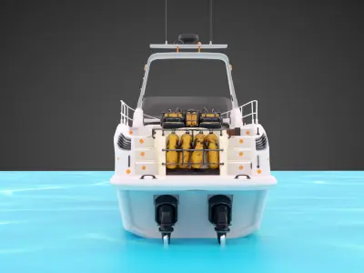 3D Stylized Boat Low-poly 3D model