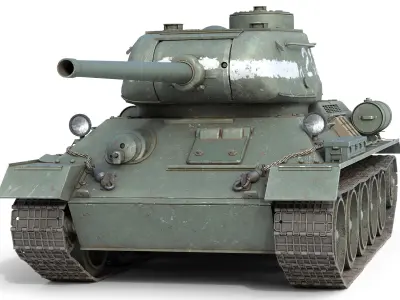 T 34 Soviet Medium Tank model Low-poly 3D model