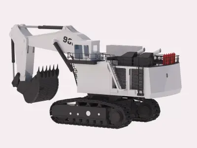 Excavator Mining R9800 Simplified Low-poly 3D model