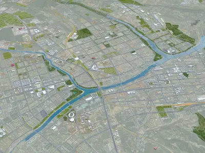 Chifeng Inner Mongolia China 35km Free low-poly 3D model