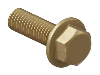 Antique Brass Flanged Bolt 3D model