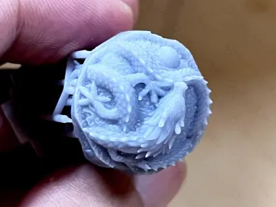 Dragon ring or serpent monster Draconian Beast demon wyvern 3D print model