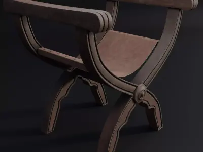 Roman Curule Chair - Sella Curulis Low-poly 3D model
