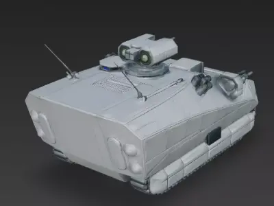 Sci-Fi Battlefield Tank PBR 3D Model Low-poly 3D model