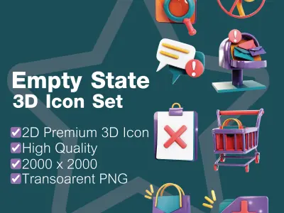 Empty State 3d icon Low-poly 3D model