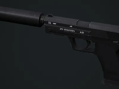 HK USP Game Ready Low-poly 3D model