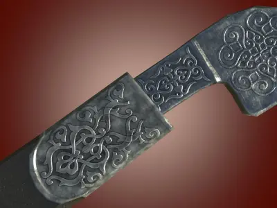 Default Caucasian sabre Shashka Low-poly 3D model