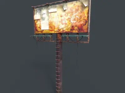 Old Billboard Low-poly 3D model purchase